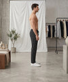 Men’s Pinstripe Drawstring Baggy Trousers- LWR-0688 Black Stripe
