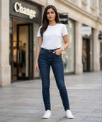 HR Clothing Women's Slim Fit Denim Jeans-LJP-0087–Navy