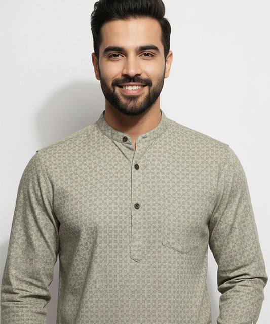 Men's Casual Shirt - Shc-1379 Texture Green