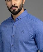 Men's Casual Shirt - Shc-1061 Printed Blue