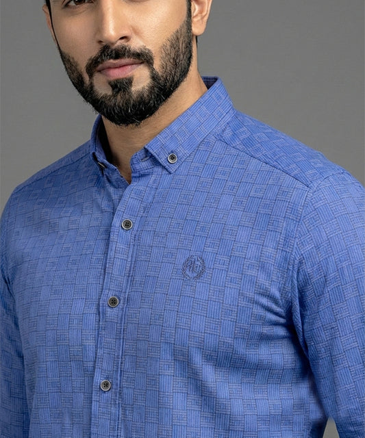 Men's Casual Shirt - Shc-1061 Printed Blue