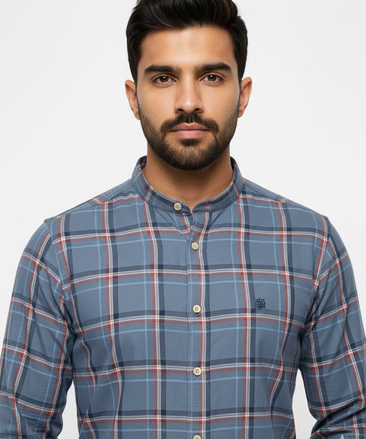 Men's Casual Shirt - Shc-1458 Blue Chk