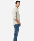 HR Clothing Men's Casual Shirt - Beige Shc-1841 Strech Fabric(ORG)