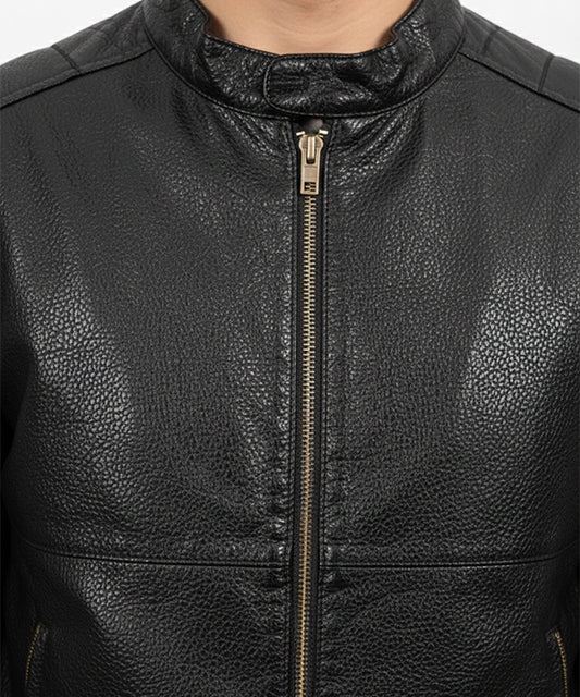 Men's Leather Jacket - Black Jk-0315