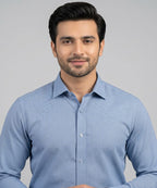 Men's Dress Shirt - Texture Blue Dsh-0295
