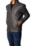 Men's Faux Leather Jacket Jk-0287 D-Grey