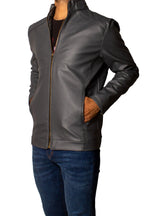 Men's Faux Leather Jacket Jk-0287 D-Grey