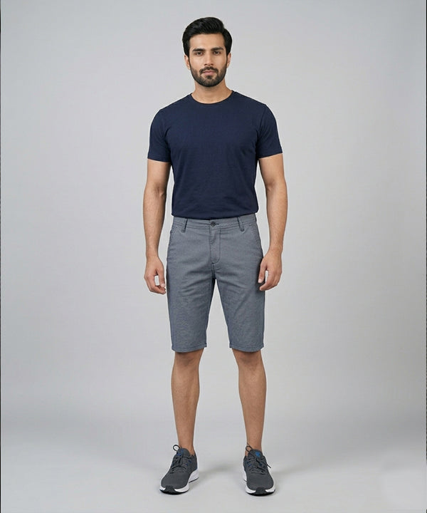 Men’s Summer Cotton Texture Navy Shorts- BR-0101