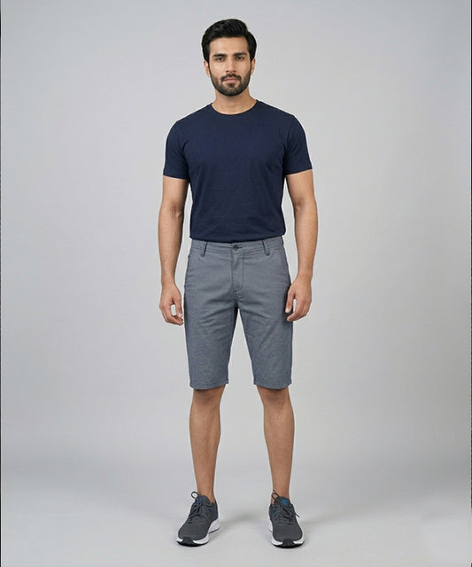 Men’s Summer Cotton Texture Navy Shorts- BR-0101