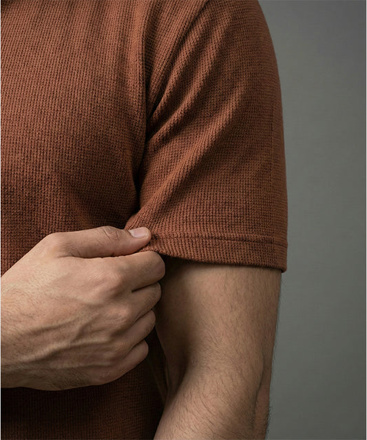 Men's T-Shirt Johnny Collar Rust Tsh-5991