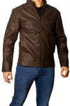 Men's Faux Leather Jacket Jk-0359 Brown