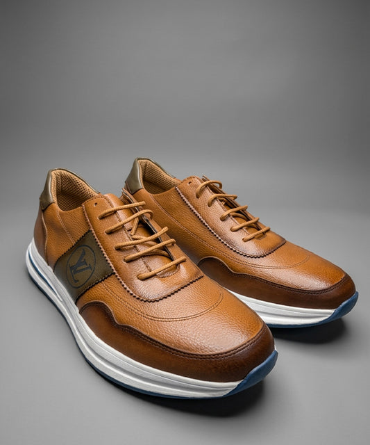 Leather Casual Sneakers Fw-0171 Brown