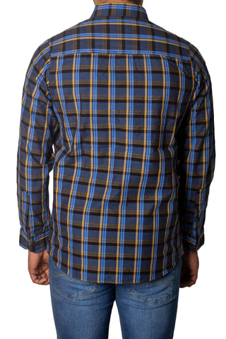 Men's Casual Checkered Shirt SHC-1702 Blue Chk