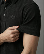 Men's T-Shirt Polo Collar Black Tsh-5923