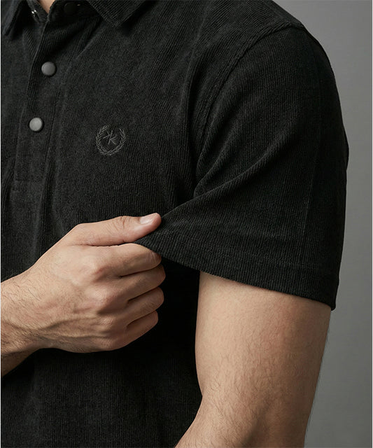 Men's T-Shirt Collar Black Tsh-5923