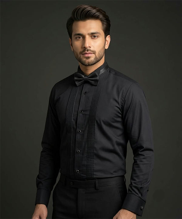 Men’s Tuxedo Black Dress Shirt - DSH-0150