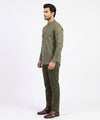 Men's Over Size Casual Shirt - Texture Green Shc-1391 ORG