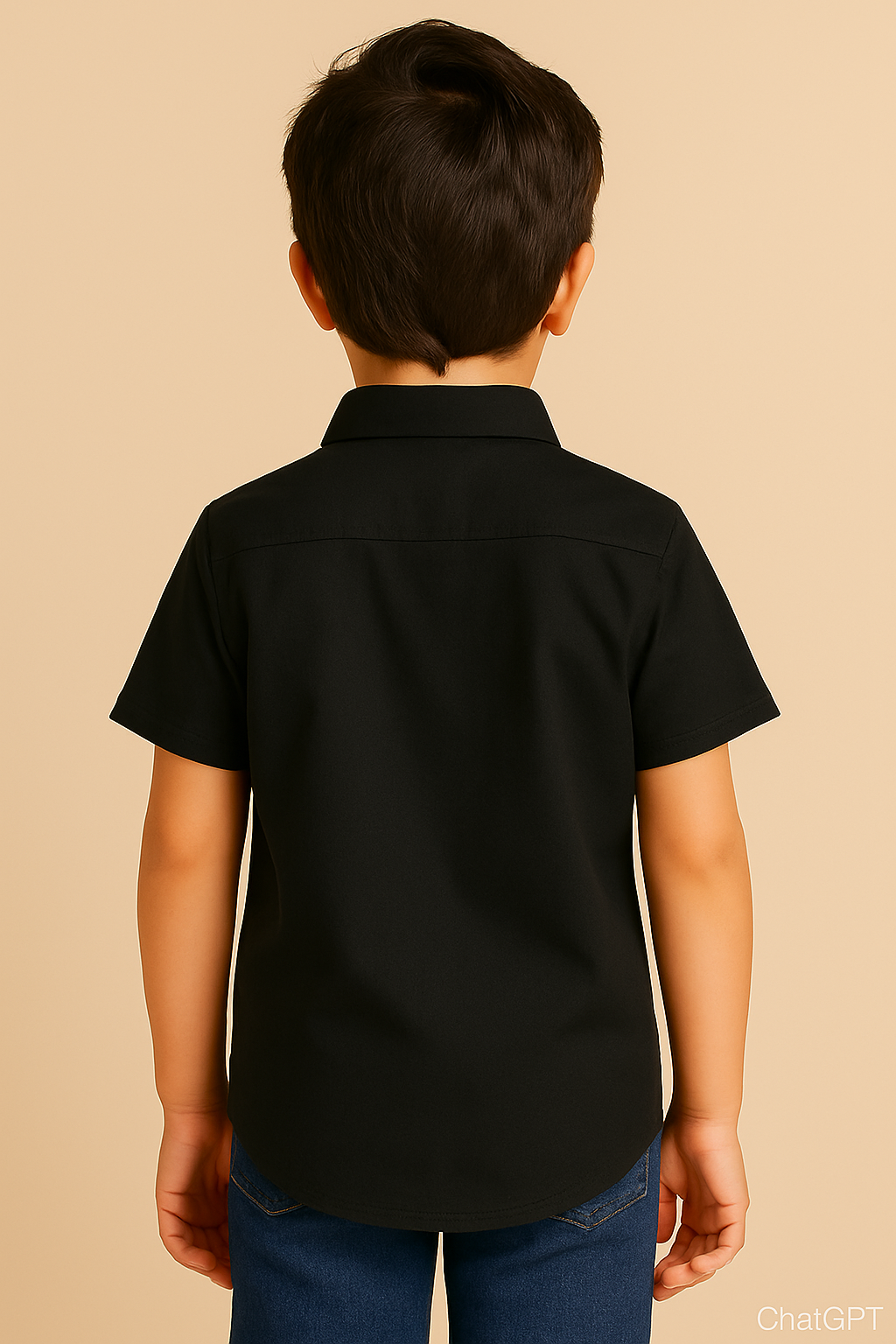 HR clothing Kids Half Sleeves Shirt - Black BSH-0110