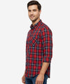Men's Casual Checkered Shirt - Red Chk Shc-1114