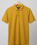 A|X Logo Self-Textured Polo T-Shirt TSH-7163 Mustard