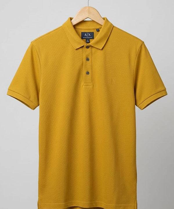 A|X Logo Self-Textured Polo T-Shirt TSH-7163 Mustard