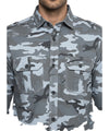 Men's Casual Comouflage Shirt - Army Grey SHC-1466