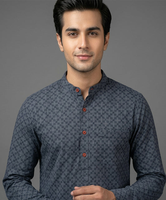 Men's Casual Shirt - Shc-1379 Texture Navy