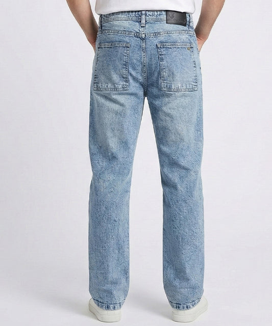 Men's Smart Baggy Denim - L Blue Jp-2079