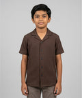 HR clothing Kids Half Sleeves Shirt - Coffee-Brown BSH-0116