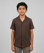 HR clothing Kids Half Sleeves Shirt - Coffee-Brown BSH-0116