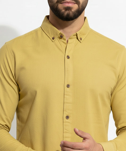 Men's Casual Shirt - Shc-1351 Printed Yellow