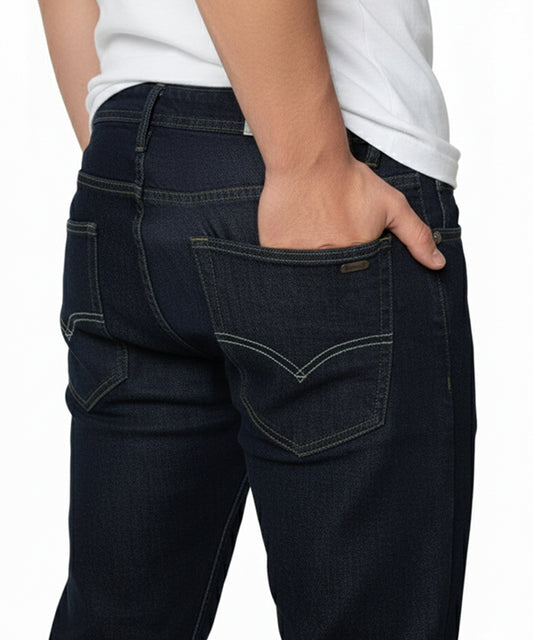 HR Clothing Men's Denim Straight Fit - Navy