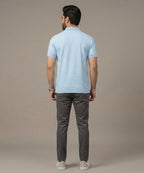 Premium Ribbed Collar Polo T-Shirt Sky TSH-7162