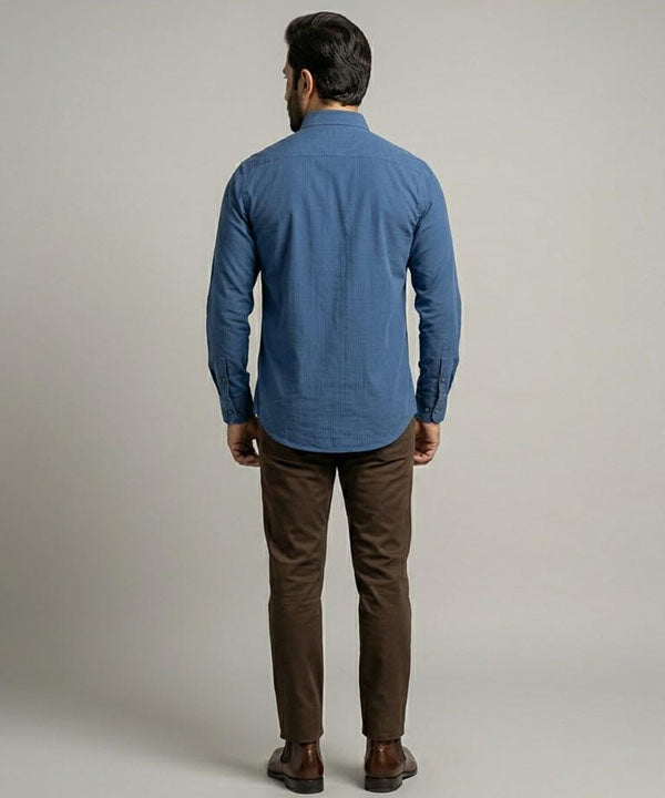 Men's Casual Shirt - Shc-1062 Dotted Blue