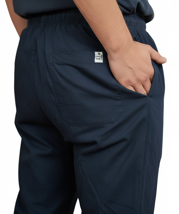 HR Clothing Men's Linen Trousers - D Navy LWR-0537