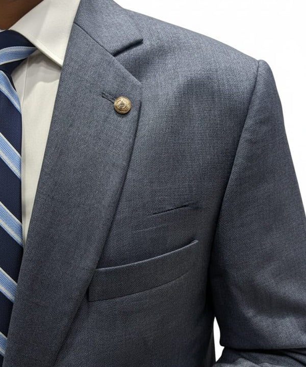 Formal Suit Gst-0124 Silver Grey 2 Button