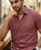Men's Maroon Casual Half Sleeve Shirt – SHC-2028
