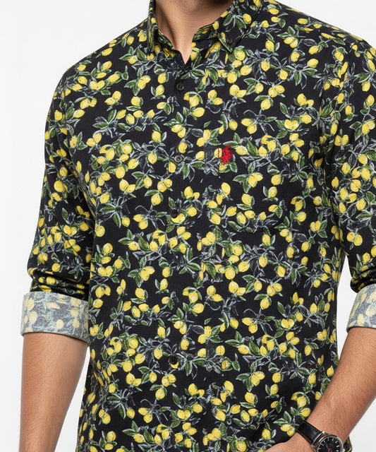 Men's Casual Shirt - Shc-1607 Printed Yellow
