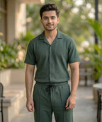 HR clothing Mens Thermal Co-Ord Set 3086/0706 -D-Green
