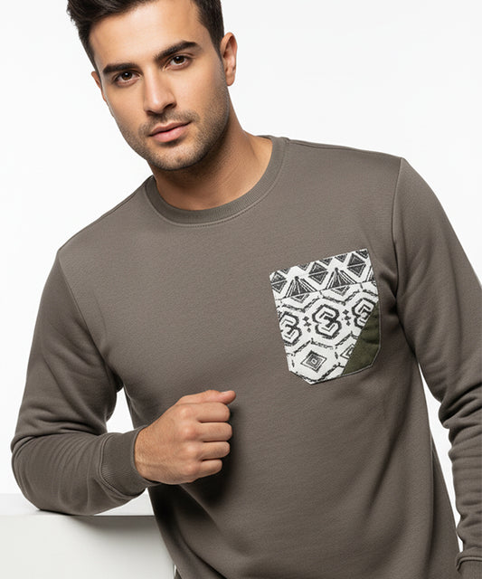Men's Sweat Shirt - Coffee Tsh-5977