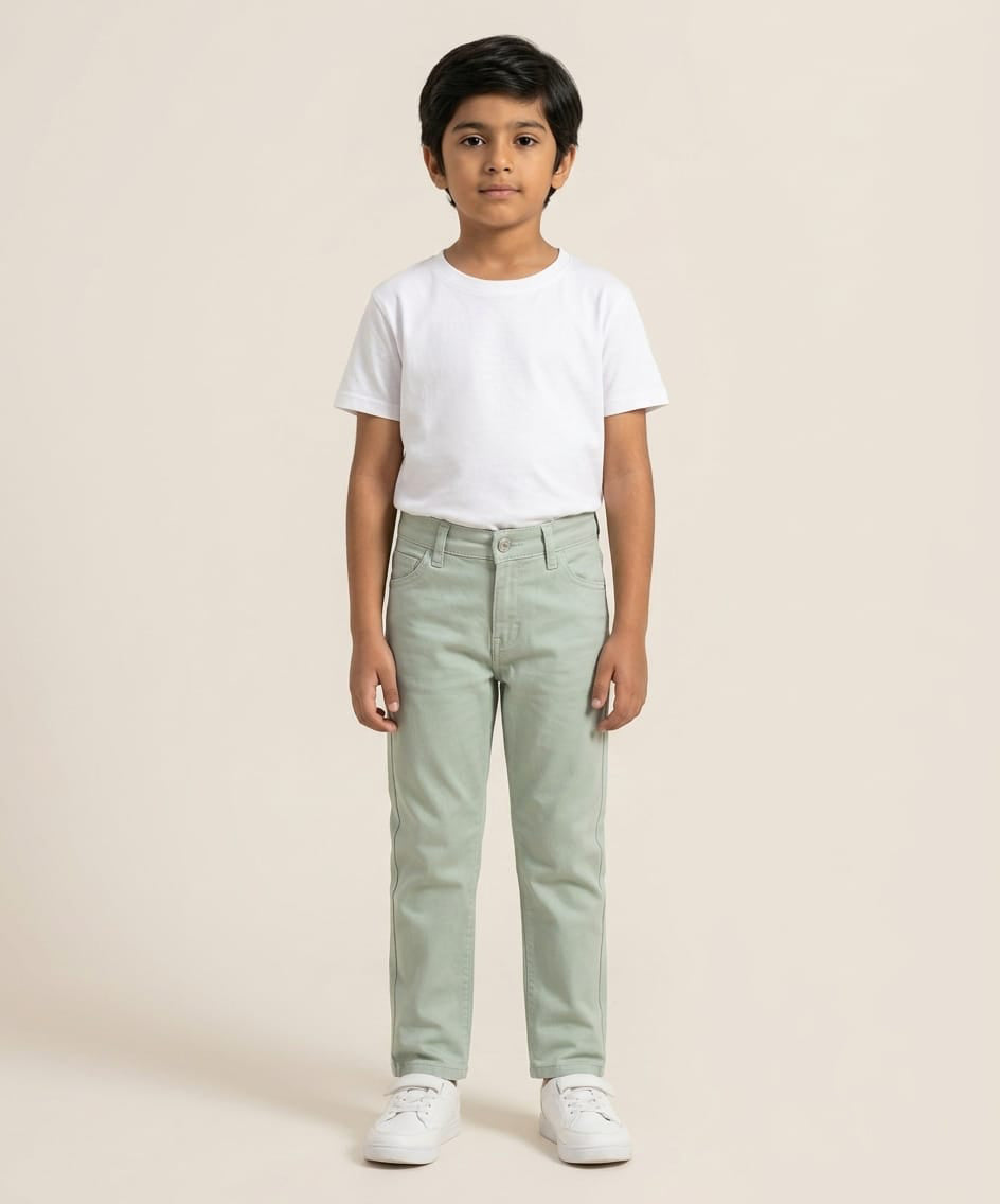 Kids Cotton Chino Pant - Bcp-0036 L Green