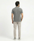 Premium Ribbed Collar Polo T-Shirt Grey TSH-7162