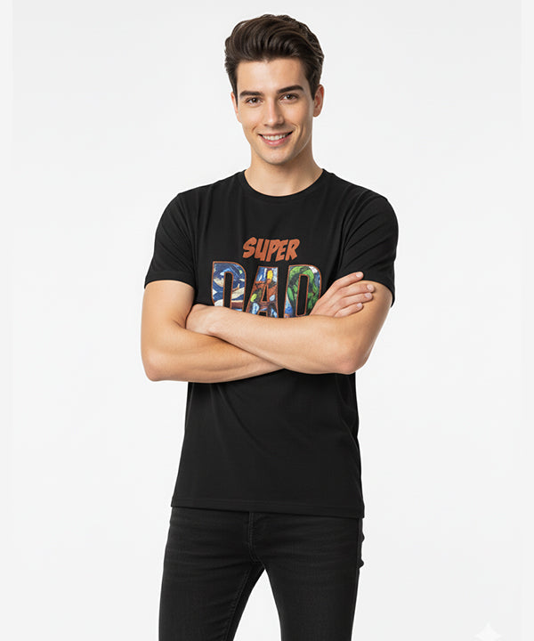 HR Clothing Men’s Super Dad T-Shirt – Black TSH-5921