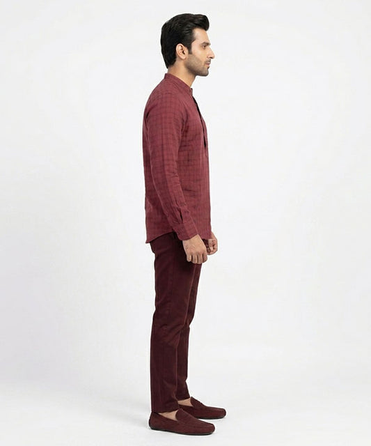 Men's Casual Shirt - Maroon Shc-1590 ORG