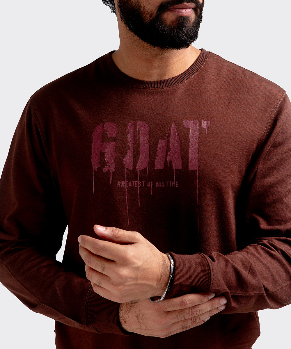 Men's Sweat Shirt - Brown Goat