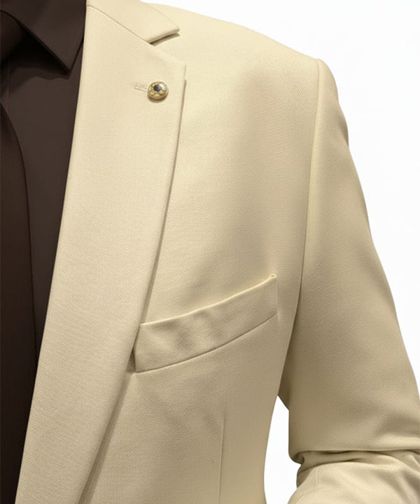 Formal Suit Gst-0124 Beige 2 Button