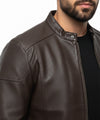 Men's Leather Jacket - Tex D-Brown Jk-0313