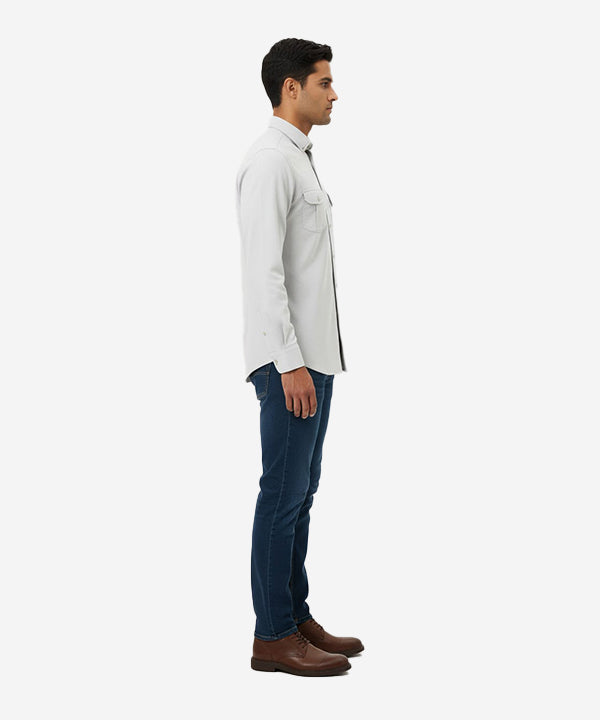 HR Clothing Men's Casual Shirt - Sky Shc-1841 Strech Fabric(ORG)