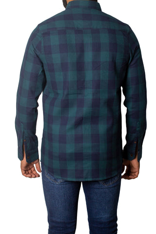 Men's Casual Checkered Shirt SHC-1707 Green Chk