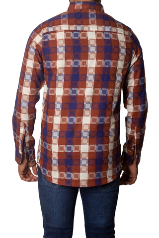 Men's Casual Printed Shirt SHC-1708 Printed Brown